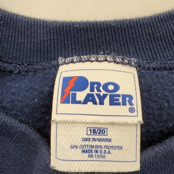 Vtg Cowboys Pro Player Sweatshirt Boy 18 20 Men S M Embroiderd Logo Boxy USA 90s - Picture 8 of 10